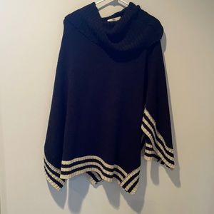 Black and Tan cowl neck poncho.